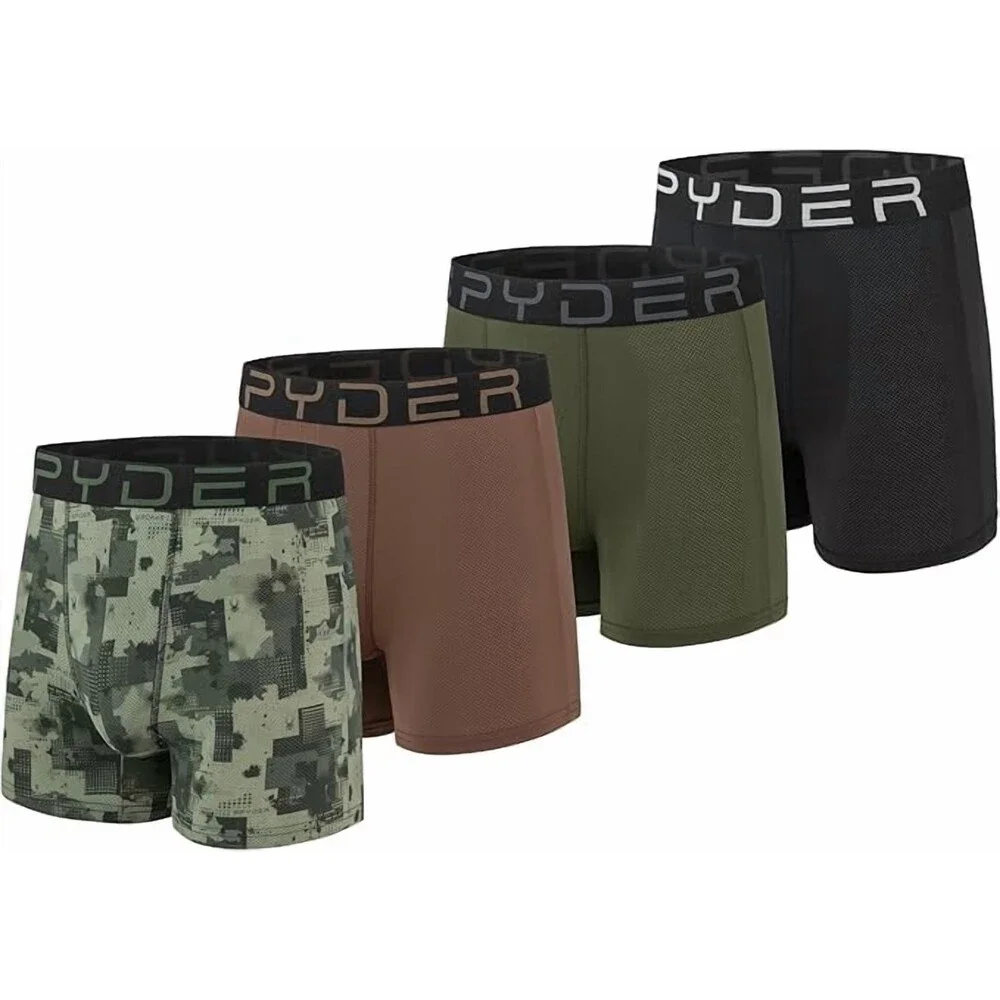 Spyder Boxer Briefs Mens L 36-38 Multicolor Mesh Underwear Pack of 4 JAX1964